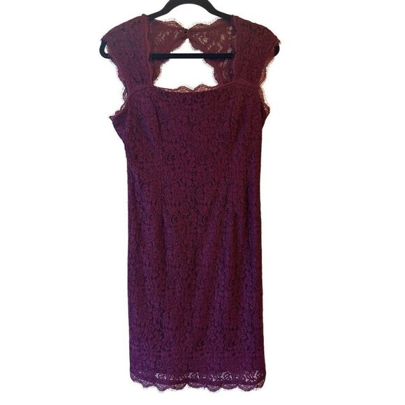 Adrianna Papel Lace Overlay Sheath Dress sz 8 Formal Wedding Guest Party - Picture 1 of 10